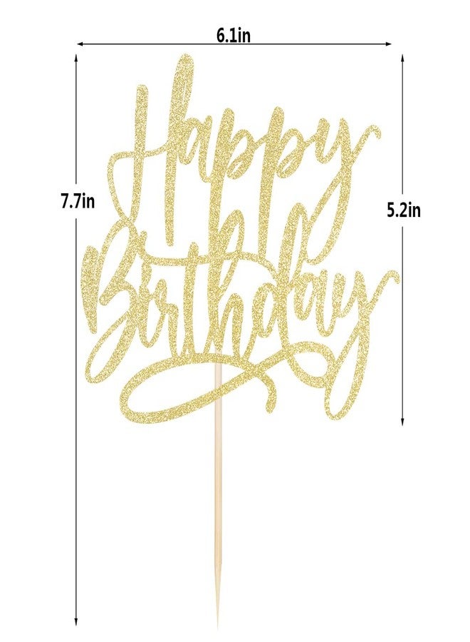 Kaoenla Happy Birthday Cake Topper-handwork Golden happy birthday cake Decor,Birthday/Anniversary cakes Selected decorative - Image 2